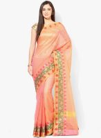 Bunkar Pink Printed Cotton Blend Saree