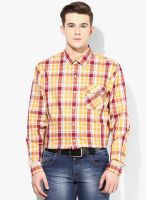 ColorPlus Red Regular Fit Casual Shirt