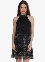 Colors Couture Black Colored Printed Shift Dress