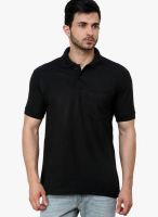 Cotton County Premium Black Solid Polo T-Shirts