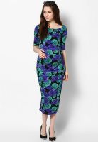 Dorothy Perkins Green Colored Printed Bodycon Dress