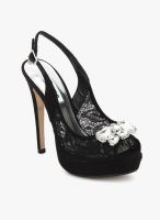 Dune Black Embellished Sling Back Stilettos