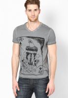 Ed Hardy Grey V-Neck T Shirt