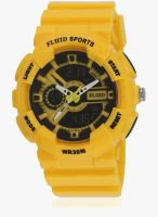 Fluid Dmf-004-Yl01 Yellow/Yellow Analog & Digital Watch