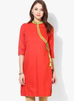 G Red Embellished Kurta