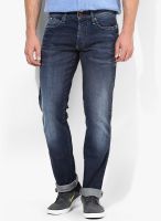 Gas Blue Mid Rise Regular Fit Jeans