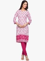 Globus White Printed Kurti