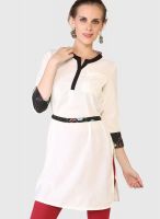 Globus White Solid Kurtis