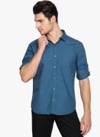 Highlander Blue Slim Fit Casual Shirt