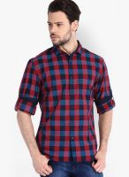 Highlander Checked Navy Blue Casual Shirt