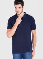 Highlander Navy Blue Solid Polo TShirts