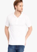 Highlander White Solid Polo TShirts