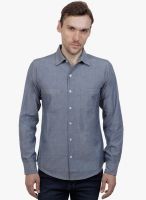 Hypernation Grey Solid Regular Fit Casual Shirt