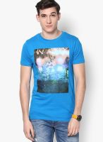Incult Printed Blue Crew Neck T Shirt