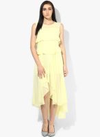 JC Collection Yellow Solid Asymmetric Dress