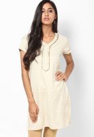 Jaipur Kurti Off White Printed Kurta