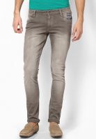 John Players Solid Grey Skinny Fit Jeans (Super Skinny Fit)