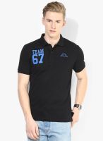 Kappa Black Solid Polo T- Shirt