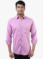 Lee Marc Pink Solid Regular Fit Casual Shirt