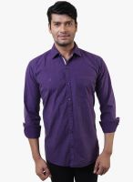 Lee Marc Purple Solid Regular Fit Casual Shirt