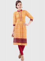 Libas Yellow Printed Kurta