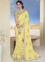 Mahotsav Yellow Embroidered Saree