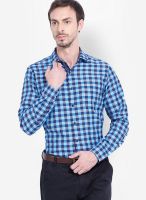 Mark Taylor Blue Check Slim Fit Formal Shirt
