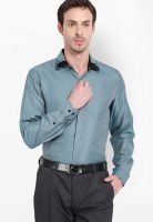 Mark Taylor Solid Green Formal Shirt