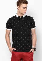 Monteil & Munero Black Printed Polo T-Shirts