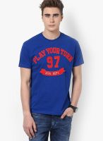 Monteil & Munero Blue Printed Round Neck T-Shirt