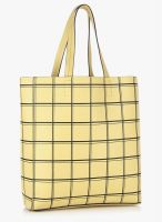 New Look Pastel Grid Yellow Shopper Bag