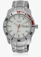 Omax Ss-192 Silver/White Analog Watch