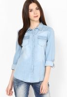 Only Light Blue Denim Casual Wear Shirt