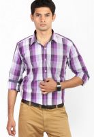 Orange Valley Checks Purple Casual Shirt