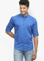 Orange Valley Solid Blue Casual Shirt