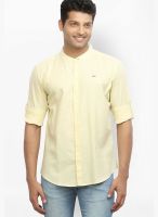 Orange Valley Solid Yellow Casual Shirt