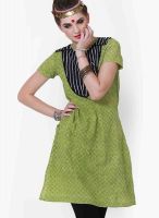 Pehraan Green Printed Kurtis