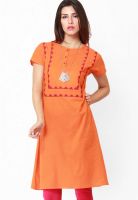 Pehraan Orange Kurta