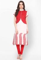 Prakhya Red Embroidered Kurtas