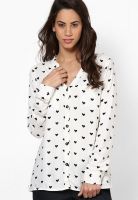 Raindrops Black And White Printed Rayon Shirt