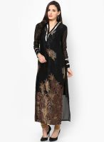 Raindrops Black Floral Print Others Kurta