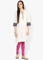 Rangriti Off White Printed Kurta