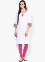 Rangriti White Printed Kurta