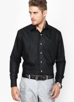 Saffire Solid Black Regular Fit Formal Shirt