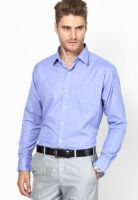 Saffire Solid Blue Regular Fit Formal Shirt