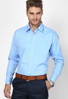 Saffire Solid Blue Regular Fit Formal Shirt