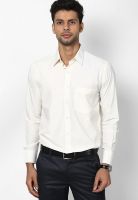 Saffire Solid Cream Regular Fit Formal Shirt