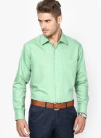 Saffire Solid Green Regular Fit Formal Shirt