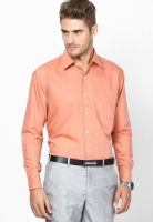 Saffire Solid Orange Regular Fit Formal Shirt