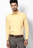 Saffire Solid Yellow Regular Fit Formal Shirt